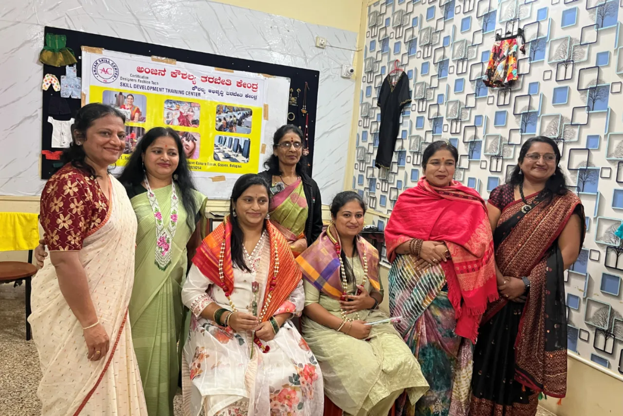 NG Unique Designers production unit — students at Anjan Institute earning while learning fashion design by working on real client garment orders in Belagavi